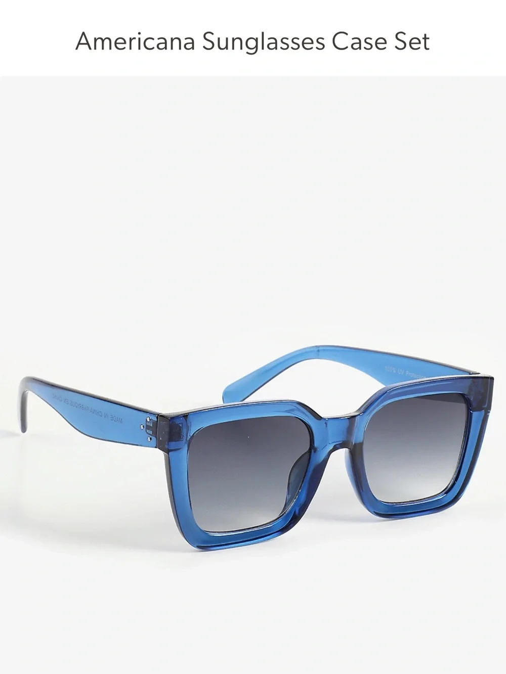 Maurices Blue Square Sunglasses with Navy Star Case